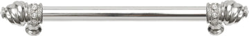 Caché 9'' cc with 5/8'' smooth center long pull with 16 rivoli Swarovski Clear Crystals in Platinum 5671-24C