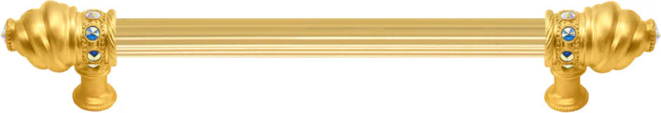 Caché 9'' cc with 5/8'' reeded center long pull with 16 rivoli Swarovski Aurore Boreale Crystals 5671R-8AB