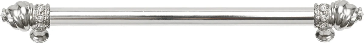 Caché 12'' cc with 5/8'' smooth center long pull with 16 rivoli Swarovski Clear Crystals in Platinum 5672-24C