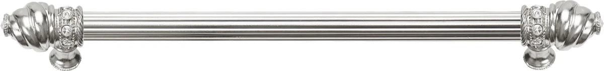 Caché 12'' cc with 5/8'' reeded center long pull with 16 rivoli Swarovski Clear Crystals in Platinum 5672R-24C