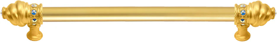 Caché 18'' cc with 5/8'' smooth center long pull with 16 rivoli Swarovski Aurore Boreale Crystals 5673-8AB