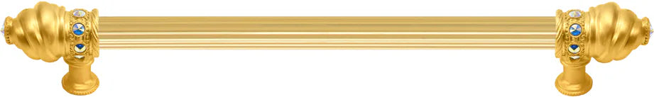 Caché 18'' cc with 5/8'' reeded center long pull with 16 rivoli Swarovski Aurore Boreale Crystals 5673R-8AB