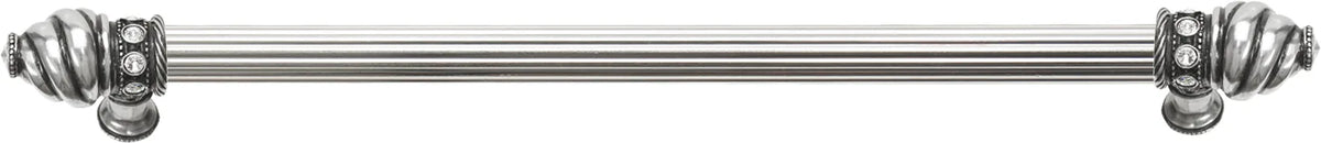 Caché 18'' cc with 5/8'' reeded center long pull with 16 rivoli Swarovski Clear Crystals in Chalice. 5673R-9C