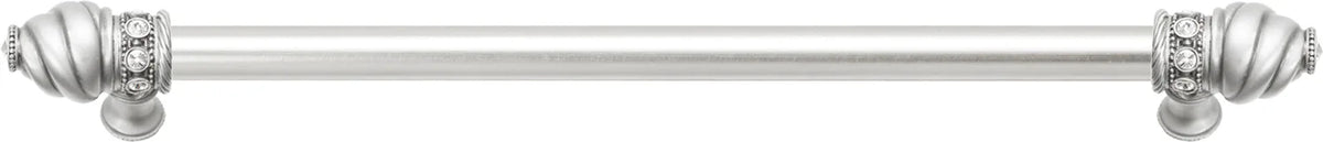 Caché 22'' cc with 5/8'' smooth center long pull with 16 rivoli Swarovski Clear Crystals in Satin 5674-11C