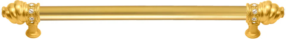 Caché 22'' cc with 5/8'' smooth center long pull with 16 rivoli Swarovski Clear Crystals in Gilded Mercury. 5674-8C