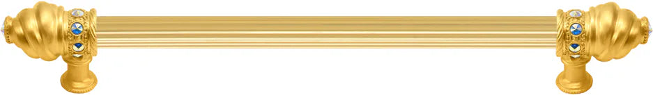 Caché 22'' cc with 5/8'' reeded center long pull with 16 rivoli Swarovski Aurore Boreale Crystals 5674R-8AB