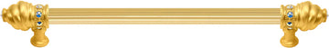 Caché 22'' cc with 5/8'' reeded center long pull with 16 rivoli Swarovski Aurore Boreale Crystals 5674R-8AB