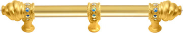 Caché 6'' cc with 5/8'' smooth center long pull with 23 rivoli Swarovski Aurore Boreale Crystals with center brace 5675-8AB