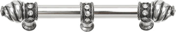 Caché 6'' cc with 5/8'' smooth center long pull & center brace with 16 rivoli Swarovski Clear Crystals in Chalice. 5675-9C