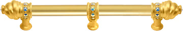 Caché 9'' cc with 5/8'' smooth center long pull with 23 rivoli Swarovski Aurore Boreale Crystals with center brace 5676-8AB