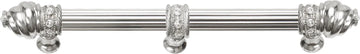 Caché 9'' cc with 5/8'' reeded center long pull & center brace with 16 rivoli Swarovski Clear Crystals in Platinum 5676R-24C