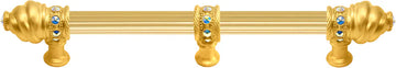 Caché 9'' cc with 5/8'' reeded center long pull with 23 rivoli Swarovski Aurore Boreale Crystals with center brace 5676R-8AB
