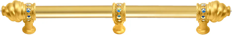 Caché 18'' cc with 5/8'' smooth center long pull with 23 rivoli Swarovski Aurore Boreale Crystals with center brace 5678-8AB