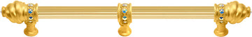 Caché 18'' cc with 5/8'' reeded center long pull with 23 rivoli Swarovski Aurore Boreale Crystals with center brace 5678R-8AB