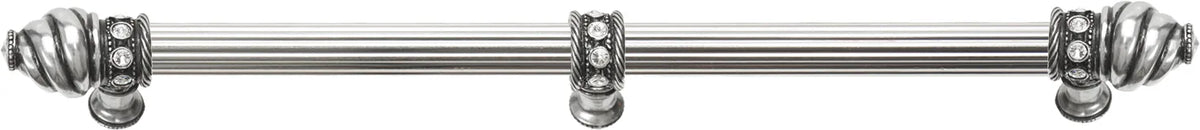Caché 18'' cc with 5/8'' reeded center long pull & center brace with 16 rivoli Swarovski Clear Crystals in Chalice. 5678R-9C