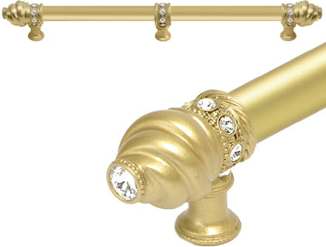 Caché 22'' cc with 5/8'' smooth center long pull & center brace with 16 rivoli Swarovski Clear Crystals in Soft Gold 5679-27C