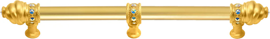 Caché 22'' cc with 5/8'' smooth center long pull with 23 rivoli Swarovski Aurore Boreale Crystals with center brace 5679-8AB