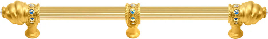 Caché 22'' cc with 5/8'' reeded center long pull with 23 rivoli Swarovski Aurore Boreale Crystals with center brace 5679R-8AB