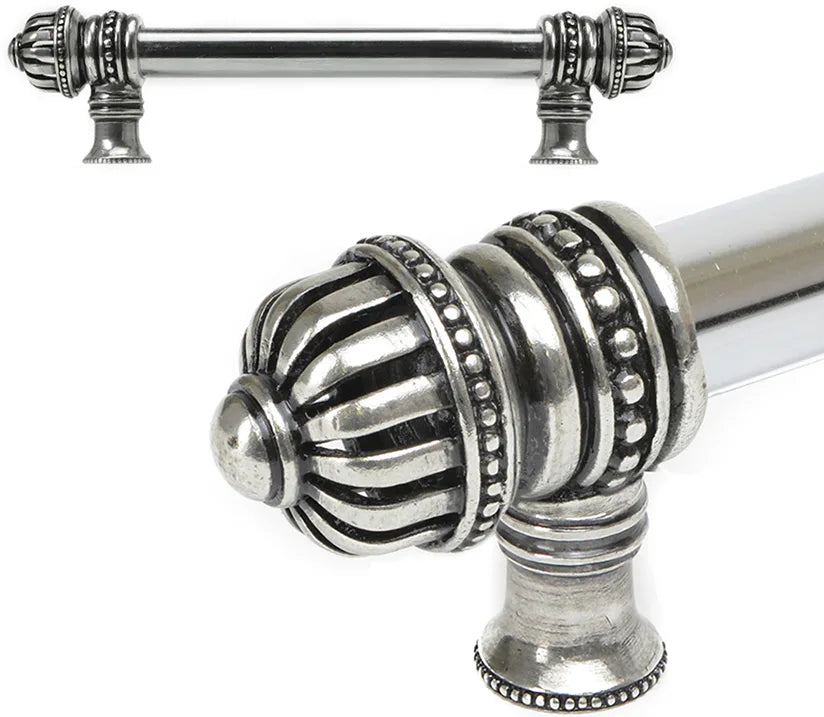 Cricket Cage 6'' cc with 5/8'' smooth center long pull large finial in Chalice. 5680-9