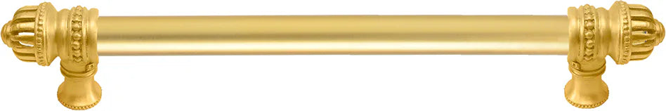 Cricket Cage 9'' cc with 5/8'' smooth center long pull large finial in Gilded Mercury. 5681-8