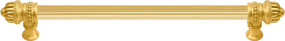 Cricket Cage 18'' cc with 5/8'' reeded center long pull large finial in Gilded Mercury. 5683R-8