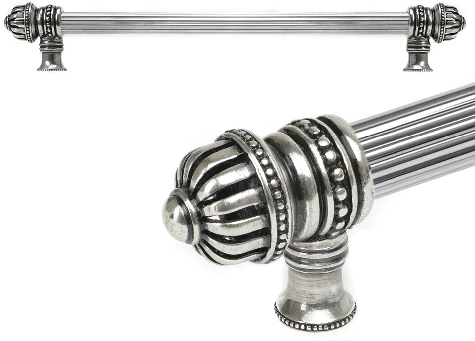 Cricket Cage 18'' cc with 5/8'' reeded center long pull large finial in Chalice. 5683R-9