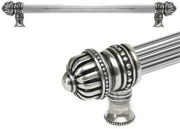 Cricket Cage 18'' cc with 5/8'' reeded center long pull large finial in Chalice. 5683R-9