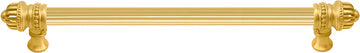 Cricket Cage 22'' cc with 5/8'' reeded center long pull large finial in Gilded Mercury. 5684R-8