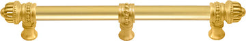 Cricket Cage 9'' cc with 5/8'' smooth center long pull & center brace large finial in Gilded Mercury. 5686-8