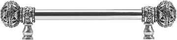 Juliane Grace 6'' cc with 5/8'' smooth center long pull large finial w/ 56 Swarovski Clear & Aurore Boreale Crystals 5690-9CAB
