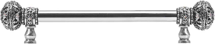 Juliane Grace 9'' cc with 5/8'' reeded center long pull large finial w/ 56 Swarovski Clear & Aurore Boreale Crystals 5691-9CAB