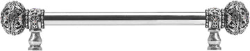 Juliane Grace 9'' cc with 5/8'' reeded center long pull large finial w/ 56 Swarovski Clear & Aurore Boreale Crystals 5691-9CAB
