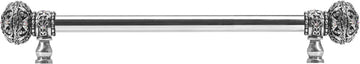 Juliane Grace 12'' ccwith 5/8'' smooth center long pull large finial w/ 56 Swarovski Clear & Aurore Boreale Crystals 5692-9CAB