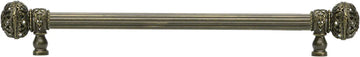 Juliane Grace 12'' cc with 5/8'' reeded center long pull large finial with Clear Swarovski crystals in Antique Brass. 5692R-3C