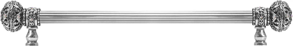 Juliane Grace 18'' cc with 5/8'' reeded center long pull large finial w/ 56 Swarovski Clear & Aurore Boreale Crystals 5693R-9CAB