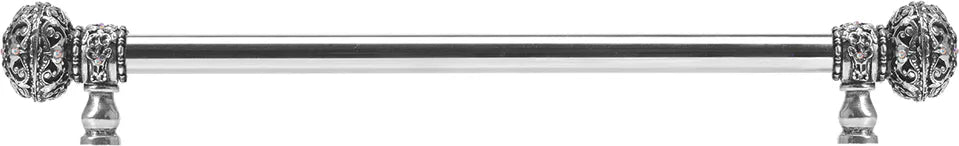 Juliane Grace 22'' cc with 5/8'' smooth center long pull large finial w/ 56 Swarovski Clear & Aurore Boreale Crystals 5694-9CAB