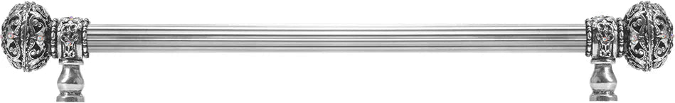 Juliane Grace 22'' cc with 5/8'' reeded center long pull large finial w/ 56 Swarovski Clear & Aurore Boreale Crystals 5694R-9CAB