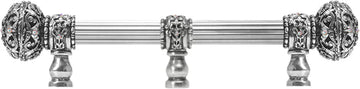 Juliane Grace 6'' cc with 5/8'' reeded center long pull large finial w/ 65 Swarovski Clear & Aurore Boreale Crystals with center brace 5695R-9CAB