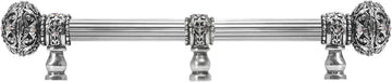 Juliane Grace 9'' cc with 5/8'' reeded center long pull large finial w/ 65 Swarovski Clear & Aurore Boreale Crystals with center brace 5696R-9CAB