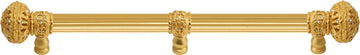 Juliane Grace 18'' cc with 5/8'' reeded center long pull & center brace large finial with Clear Swarovski crystals in Gilded Mercury. 5698R-8C