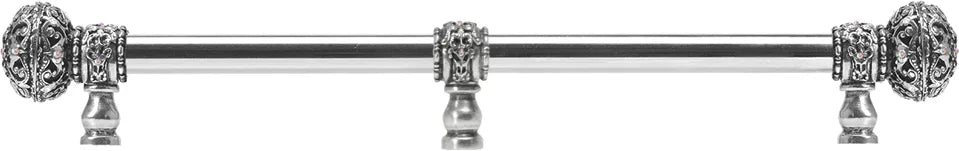 Juliane Grace 22'' cc with 5/8'' smooth center long pull large finial w/ 65 Swarovski Clear & Aurore Boreale Crystals with center brace 5699-9CAB