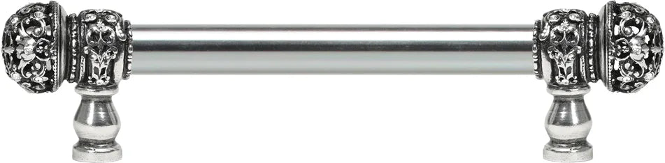 Juliane Grace 6'' cc with 5/8'' smooth center long pull small finial with clear Swarovski crystals in Chalice. 5700-9C