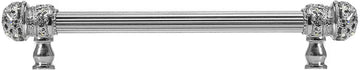 Juliane Grace 6'' cc with 5/8'' reeded center long pull small finial w/ 52 Swarovski Clear & Aurore Boreale Crystals 5700R-24CAB