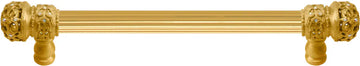 Juliane Grace 6'' cc with 5/8'' reeded center long pull small finial w/ 52 Swarovski Clear & Aurore Boreale Crystals 5700R-8CAB