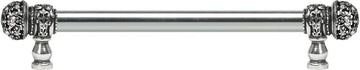 Juliane Grace 9'' cc with 5/8'' smooth center long pull small finial w/ 52 Swarovski Clear & Aurore Boreale Crystals 5701-9CAB
