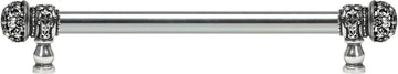 Juliane Grace 12'' cc with 5/8'' smooth center long pull small finial with clear Swarovski crystals in Chalice. 5702-9C