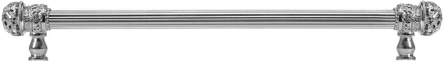 Juliane Grace 12'' cc with 5/8'' reeded center long pull small finial w/ 52 Swarovski Clear & Aurore Boreale Crystals 5702R-24CAB