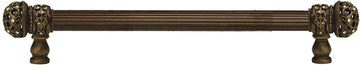 Juliane Grace 12'' cc with 5/8'' reeded center long pull small finial with clear Swarovski crystals in Antique Brass. 5702R-3C