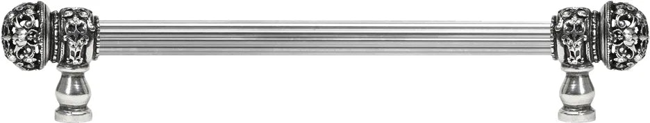 Juliane Grace 12'' cc with 5/8'' reeded center long pull small finial with clear Swarovski crystals in Chalice. 5702R-9C