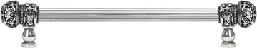 Juliane Grace 12'' cc with 5/8'' reeded center long pull small finial with clear Swarovski crystals in Chalice. 5702R-9C